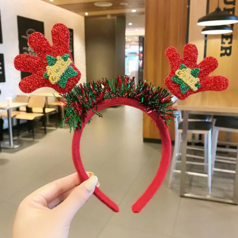 1/3/5PCS Christmas Christmas Headband Elastic Headband Headwear Cloth Hairpin Exquisite Workmanship Christmas Hair Band Plastic